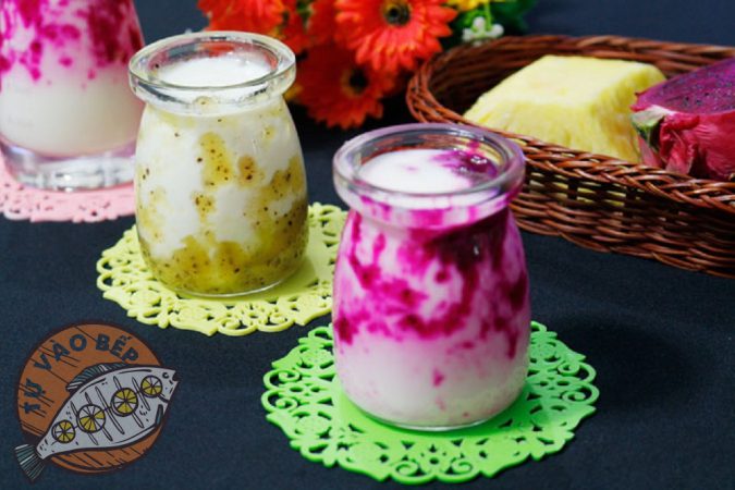 Cách làm sữa chua hoa quả cực dễ