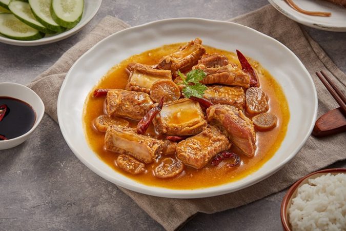 Sườn non kho xá bấu