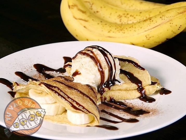 Bánh crepe nhân chuối nướng