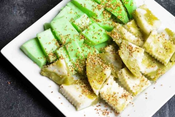 Cách làm bánh đúc lá dứa dai giòn thơm ngon khó cưỡng lại
