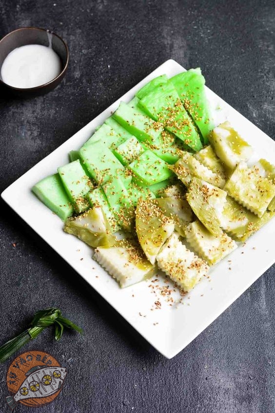 Cách làm bánh đúc lá dứa dai giòn thơm ngon khó cưỡng lại