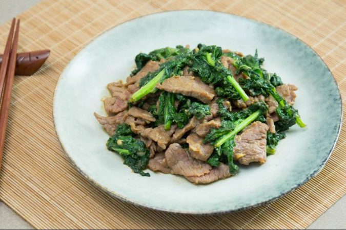 Cùng cả nhà thưởng thức món ngon cải xoong xào thịt bò