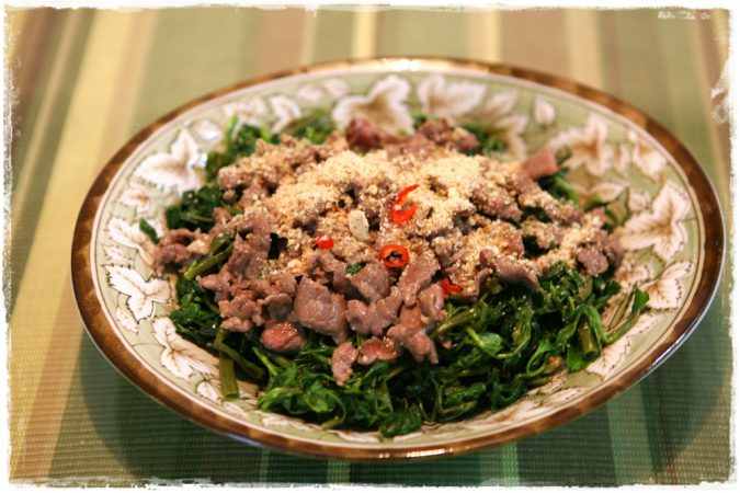 Cách làm món rau muống xào thịt bò ngon khó cưỡng