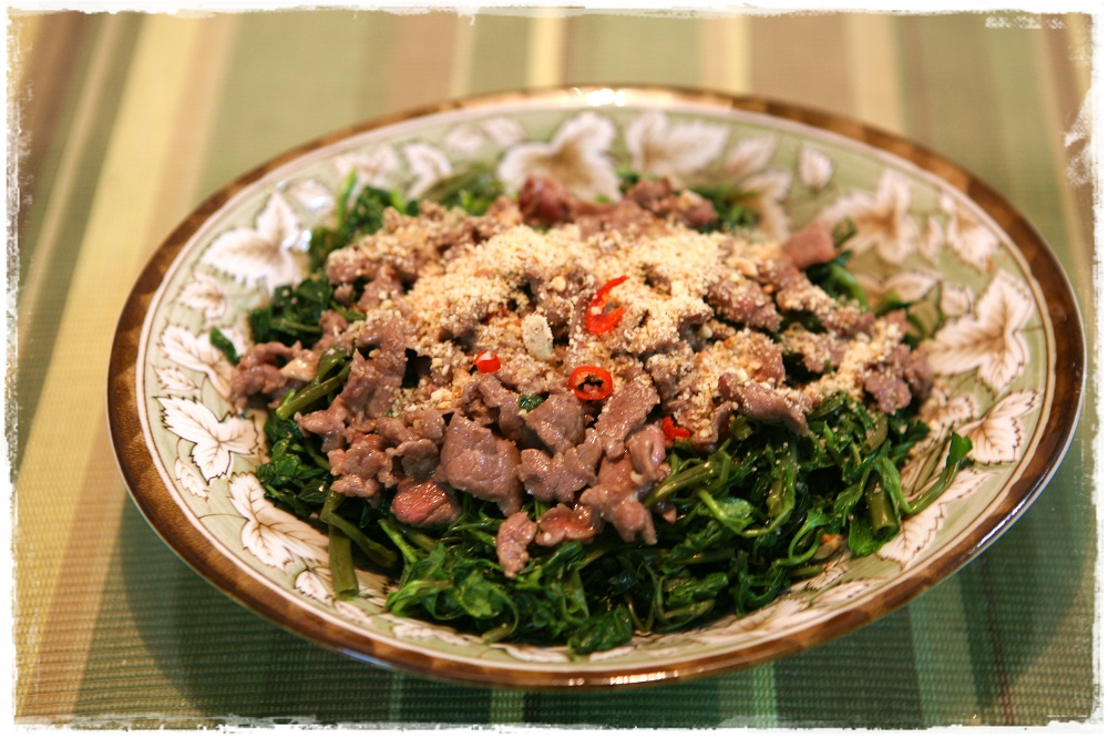 Cách làm món rau muống xào thịt bò ngon khó cưỡng